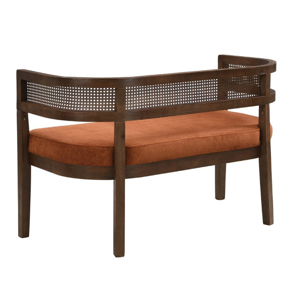 English Elm 47.5" Hand-woven Rattan Loveseat with Open Weave Back and Cushioned Two-seat Comfort N771P381036C
