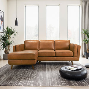 English Elm Ashcroft Furniture - Chase Genuine Leather Left-Facing Sectional Sofa: Stylish Comfort For Families With Pets & Kids B183S00188
