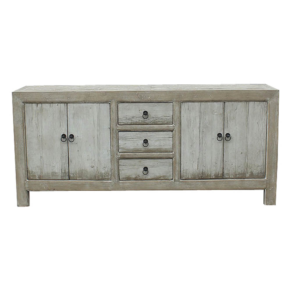 Lilys Amalfi Two Tones Shandong Buffet 3 Draw 4 Dr Distressed White 90200010
