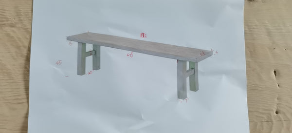 Lilys 68"L Amalfi Two Tones Old Pine Wood Bench Antique Off White 9021
