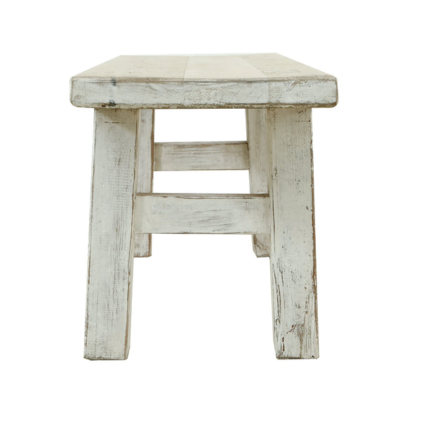 Lilys 47"L Amalfi Two Tones Old Pine Wood Bench Antique Off White 9021-S