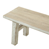 Lilys 47"L Amalfi Two Tones Old Pine Wood Bench Antique Off White 9021-S