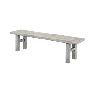 Lilys 47"L Amalfi Two Tones Old Pine Wood Bench Antique Off White 9021-S