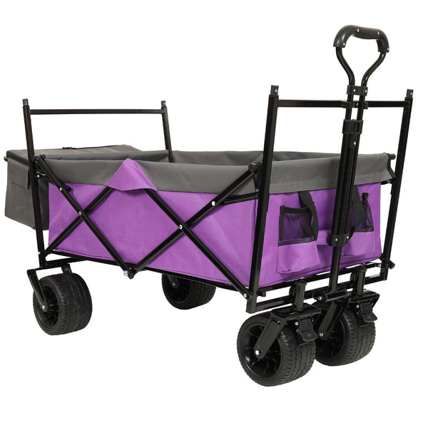English Elm 480lbs Foldable All-terrain Wagon with Canopy Mosquito Net for Camping Outdoor W2932P253226