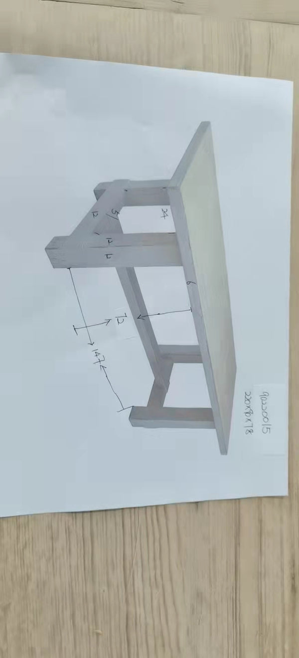 Lilys Amalfi Two Tones 7'  Long Dining Table Antique Off White Small 9022-S