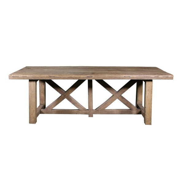 Lilys Amalfi 9' Long Dining Table Weathered Natural Pinewood 110X40X31H 9022L-NA