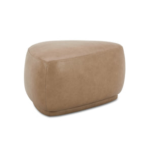 English Elm Jennifer Taylor Home - Pebble Rounded Triangle Cocktail Ottoman with 11-Layer Plywood Frame, Tweed Upholstery, Cozy Seating Tan+Brown B2719P238436