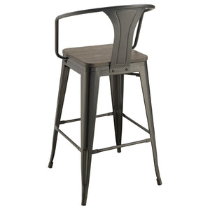English Elm Staccato Bamboo and Steel 3 Piece Bar Set with Industrial Charm for Compact Dining B062S01458