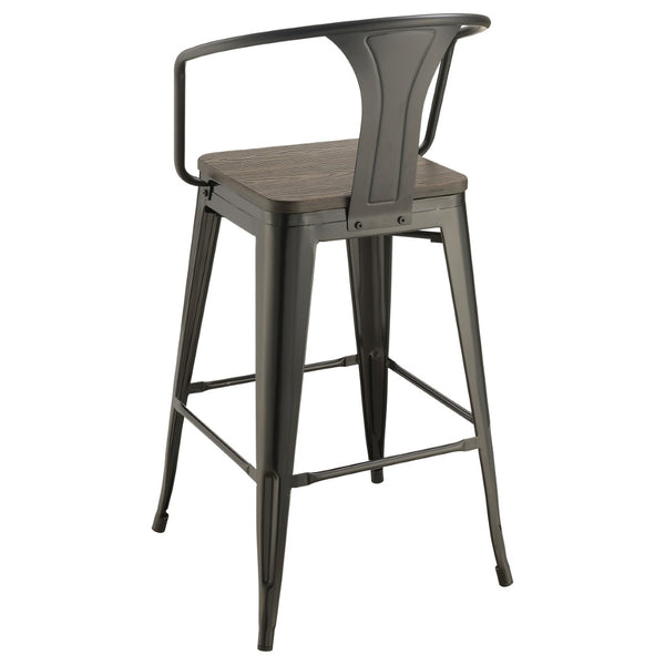 English Elm Staccato Bamboo and Steel 3 Piece Bar Set with Industrial Charm for Compact Dining B062S01458