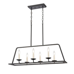 Ellisville 34'' Wide 6-Light Chandelier - Matte Black 90251/6 Elk Lighting