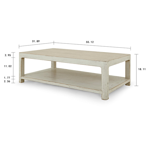 Lilys Peking Ming Coffee Table With Round Leg Antique Off White Small 9026-S