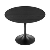 Astrid Round Table with Black Top and Matte Black Base 90264BLK-KIT EuroStyle