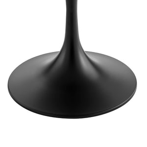 EuroStyle Astrid Mid-Century Tulip Dining Table with Lacquered Top for Small Spaces Walnut/Matte Black 90264WAL-KIT