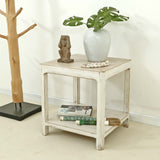 Lilys Peking Ming Side Table With Round Leg Antique Off White Large 9027-L