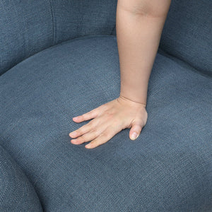 English Elm Modern Tufted Back Accent Chair with Espresso Wood Legs, Foam Seat Comfort, Stylish Living Room Seating Blue 26.5 L x 29 W x 22 H B011P305064