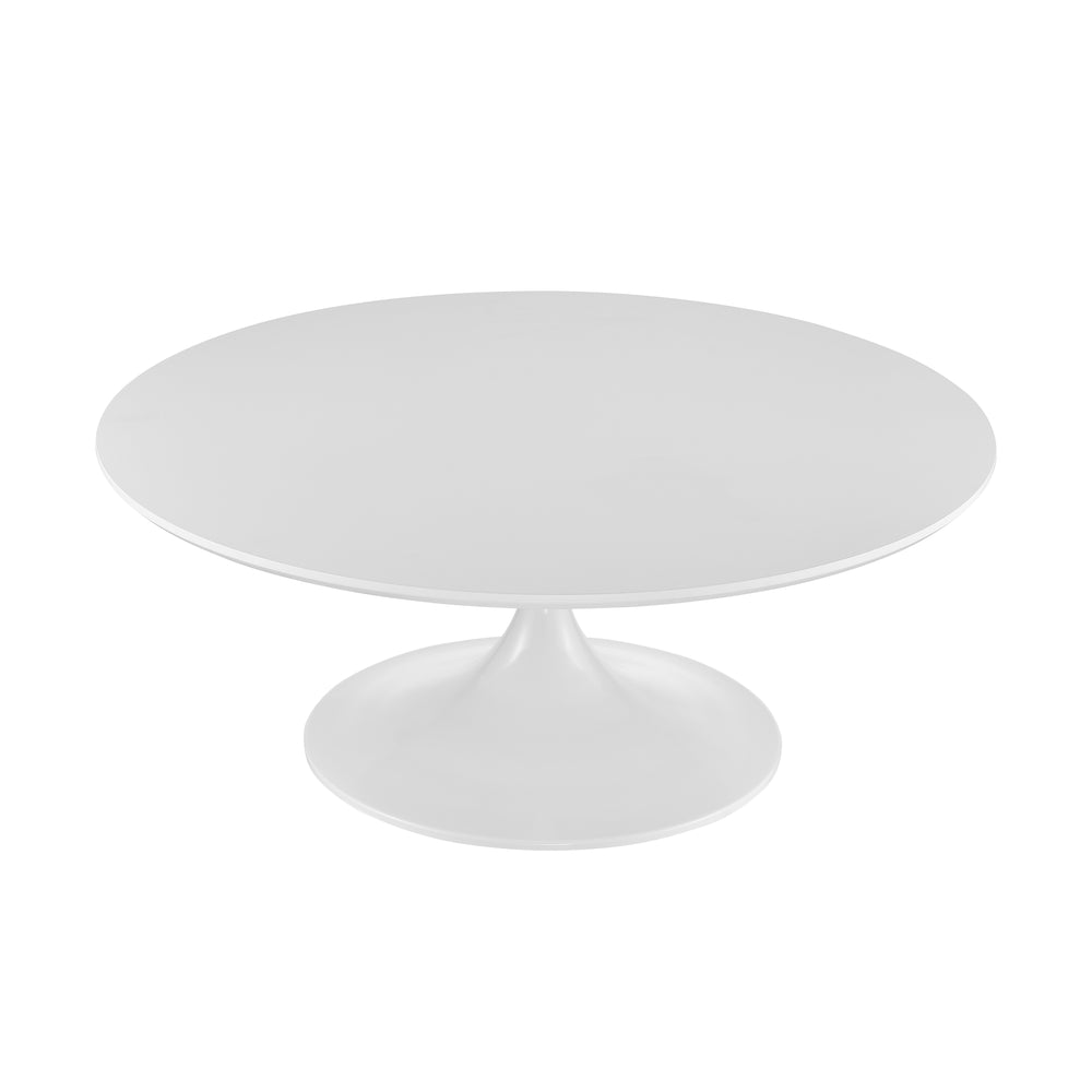 Astrid Coffee Table with Matte White Top and High Gloss White Base 90287WHT-KIT EuroStyle
