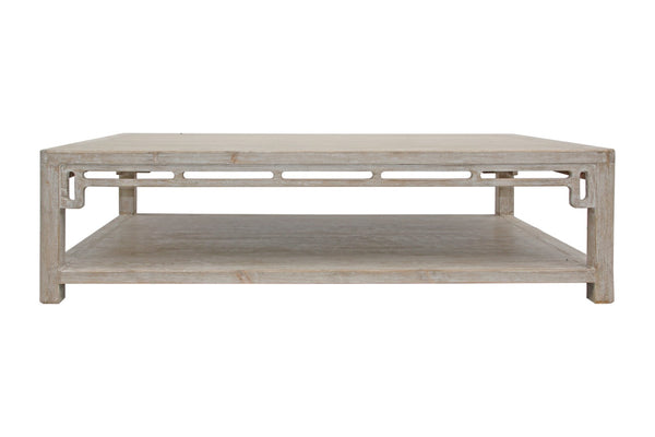 Lilys Ming Arch Coffee Table Weathered White Wash Large 9029
