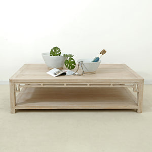 Lilys Ming Arch Coffee Table Weathered White Wash Large 9029