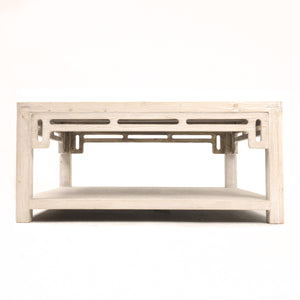 Lilys Ming Arch Square Coffee Table Weathered White Wash 39X39 9029-4