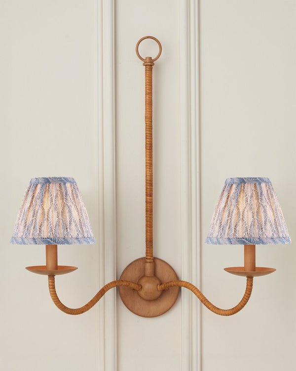 Currey & Company Plume Elegant Tapered Chandelier Shade With Fan-like Pattern By Lacefield Designs For Stunning Décor Blue Cotton 0900-0051-currey-company