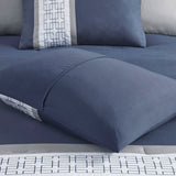 510 Design Powell Modern/Contemporary 8 Piece Embroidered Comforter Set 5DS10-0279 Navy