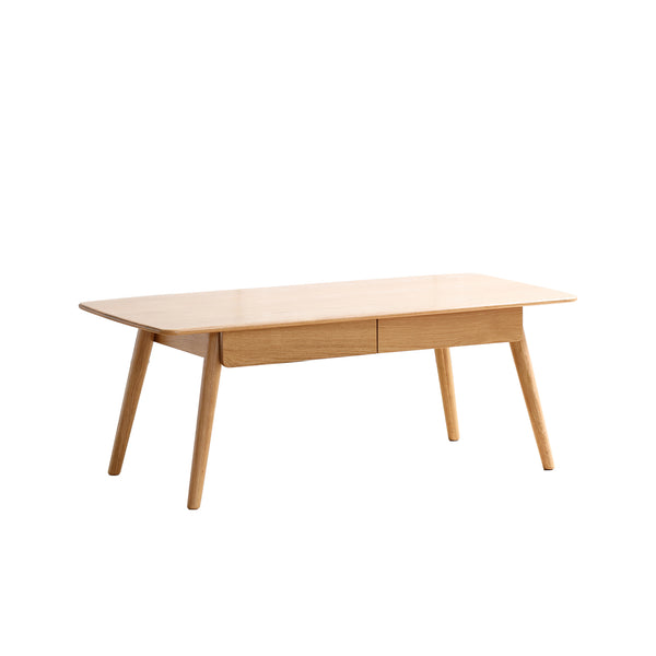 English Elm Center Table - Solid Oak Coffee & Study Desk With Storage Drawers, Easy Assembly & Durable Design W1283P290005