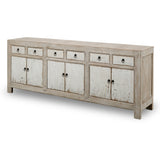 Lilys 91" Amalfi Two Tones Buffet 6 Draw 6 Dr, Antique Off White 9030-W