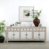 Lilys 91" Amalfi Two Tones Buffet 6 Draw 6 Dr, Antique Off White 9030-W