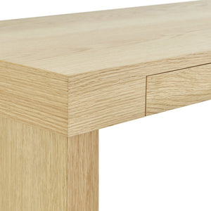 Donald Desk in Oak - Space-Saving Design with Hidden Drawers, Perfect for Any Small Office Setup!