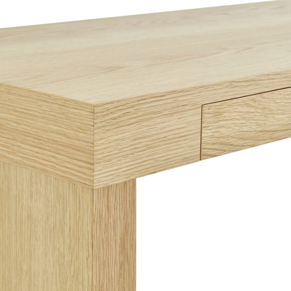 Donald Desk in Oak - Space-Saving Design with Hidden Drawers, Perfect for Any Small Office Setup!