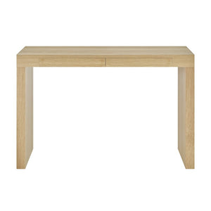 EuroStyle Donald Lacquer Writing Desk with Two Flush Drawers for Modern Home Office Use Oak 90308OAK