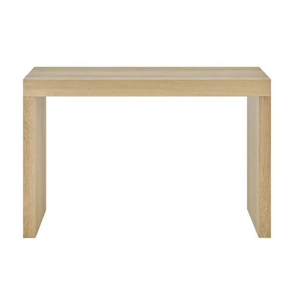 EuroStyle Donald Lacquer Writing Desk with Two Flush Drawers for Modern Home Office Use Oak 90308OAK