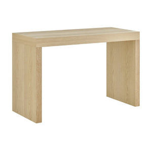 EuroStyle Donald Lacquer Writing Desk with Two Flush Drawers for Modern Home Office Use Oak 90308OAK