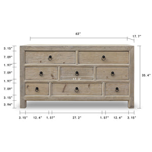 Lilys Amalfi Chest Of  Drawers Weathered Natural 63X18X35 9031-NA