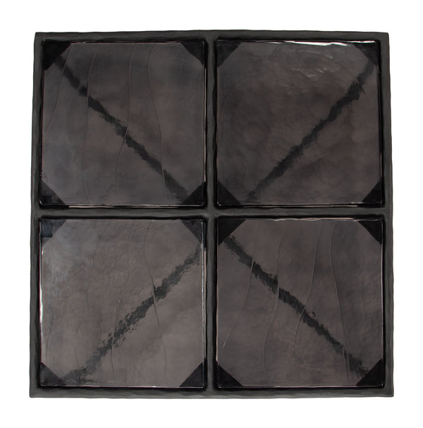 Zuo Modern Cloe Coffee Table Black - Modern Recycled Glass & Aluminum Design For Chic Home Aesthetics & Versatility Black Recycled Sand Cast Glass,Aluminum 110620-zuo-modern