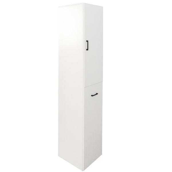 English Elm Kitchen Pantry Cabinet Freestanding Tall Storage with Pull Out Shelves Slim White Design W331P373803