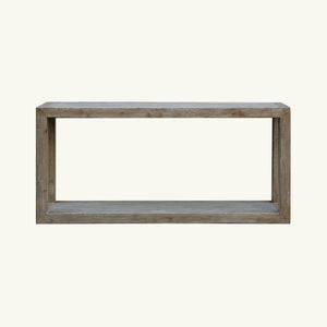 Lilys 67" Peking Grand Framed Console Table Weathered White Wash 9032-W