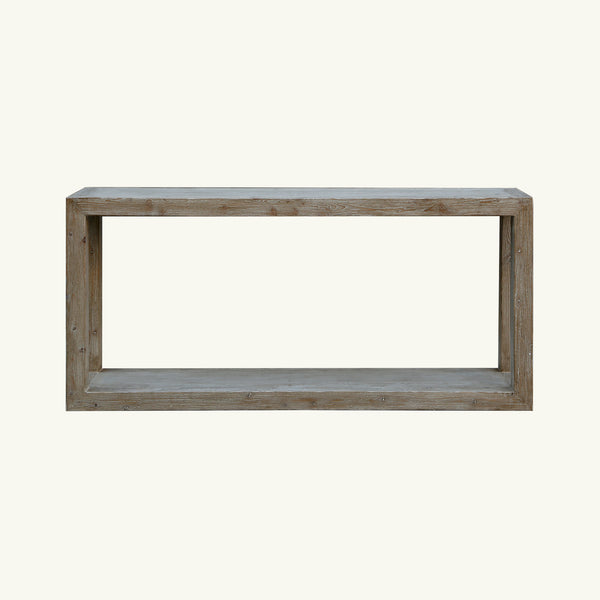Lilys 67" Peking Grand Framed Console Table Weathered White Wash 9032-W