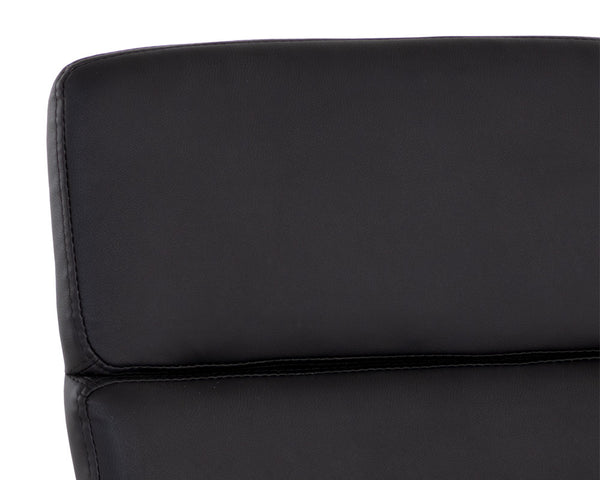 Sunpan Kleo Modern Office Chair with Gold Stainless Steel Frame and Luxurious Faux Leather for Comfort Onyx