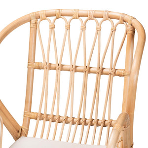 English Elm Modern Woven Rattan Dining Chair with Iron Base Bohemian Sculptural Seat B2750P420346