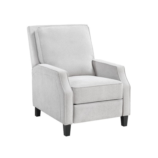 Alpine Furniture Inez Push Back Chair — Plush High-Back Recliner With Easy Push-Back Mechanism, Modern Tapered Legs 9033