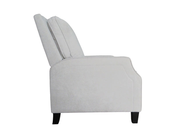 Alpine Furniture Inez Push Back Chair — Plush High-Back Recliner With Easy Push-Back Mechanism, Modern Tapered Legs 9033