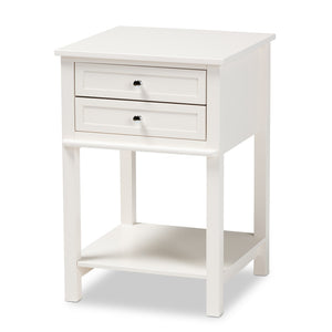 Baxton Studio Baxton Studio Willow End Table - Modern White Finish with 2 Drawers & Open Shelf for Stylish Storage SR1801426-White-ET