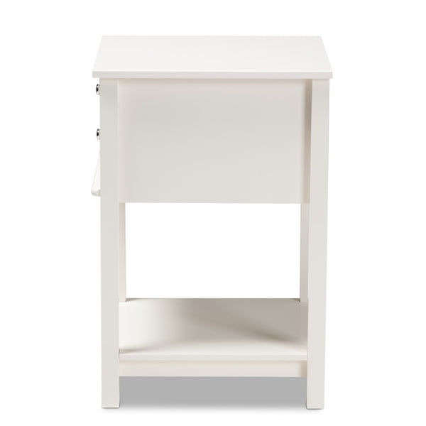 Baxton Studio Baxton Studio Willow End Table - Modern White Finish with 2 Drawers & Open Shelf for Stylish Storage SR1801426-White-ET