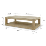 Lilys Peking Grand Framed Coffee Table Weathered White Wash 9034-W