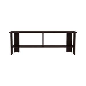 English Elm Tv Stand In Dark Oak - Sleek Design With 2 Shelves For Media Storage, Easy Assembly & Eco-Friendly B097P296803-GIGA