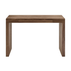 EuroStyle Donald High-Gloss Lacquered Console Table with Flush Drawer for Entryway or Living Room Walnut 90346-WAL