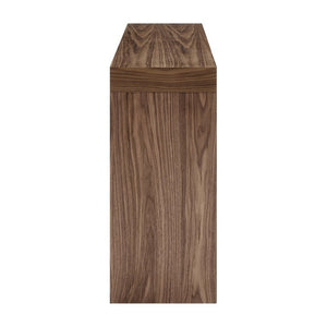 EuroStyle Donald High-Gloss Lacquered Console Table with Flush Drawer for Entryway or Living Room Walnut 90346-WAL