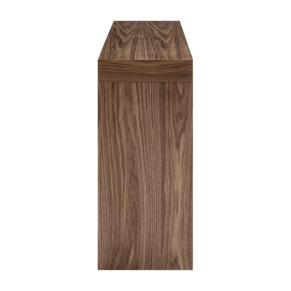 EuroStyle Donald High-Gloss Lacquered Console Table with Flush Drawer for Entryway or Living Room Walnut 90346-WAL