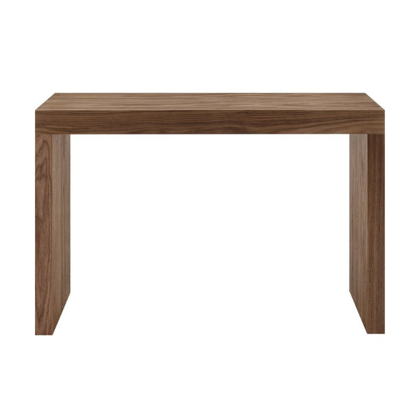 EuroStyle Donald High-Gloss Lacquered Console Table with Flush Drawer for Entryway or Living Room Walnut 90346-WAL